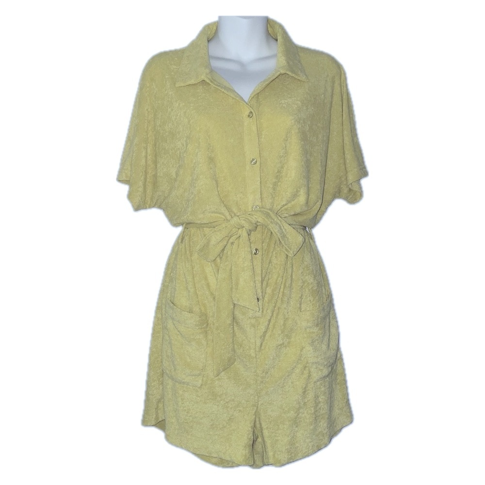 Andie Light Yellow Romper with Belt